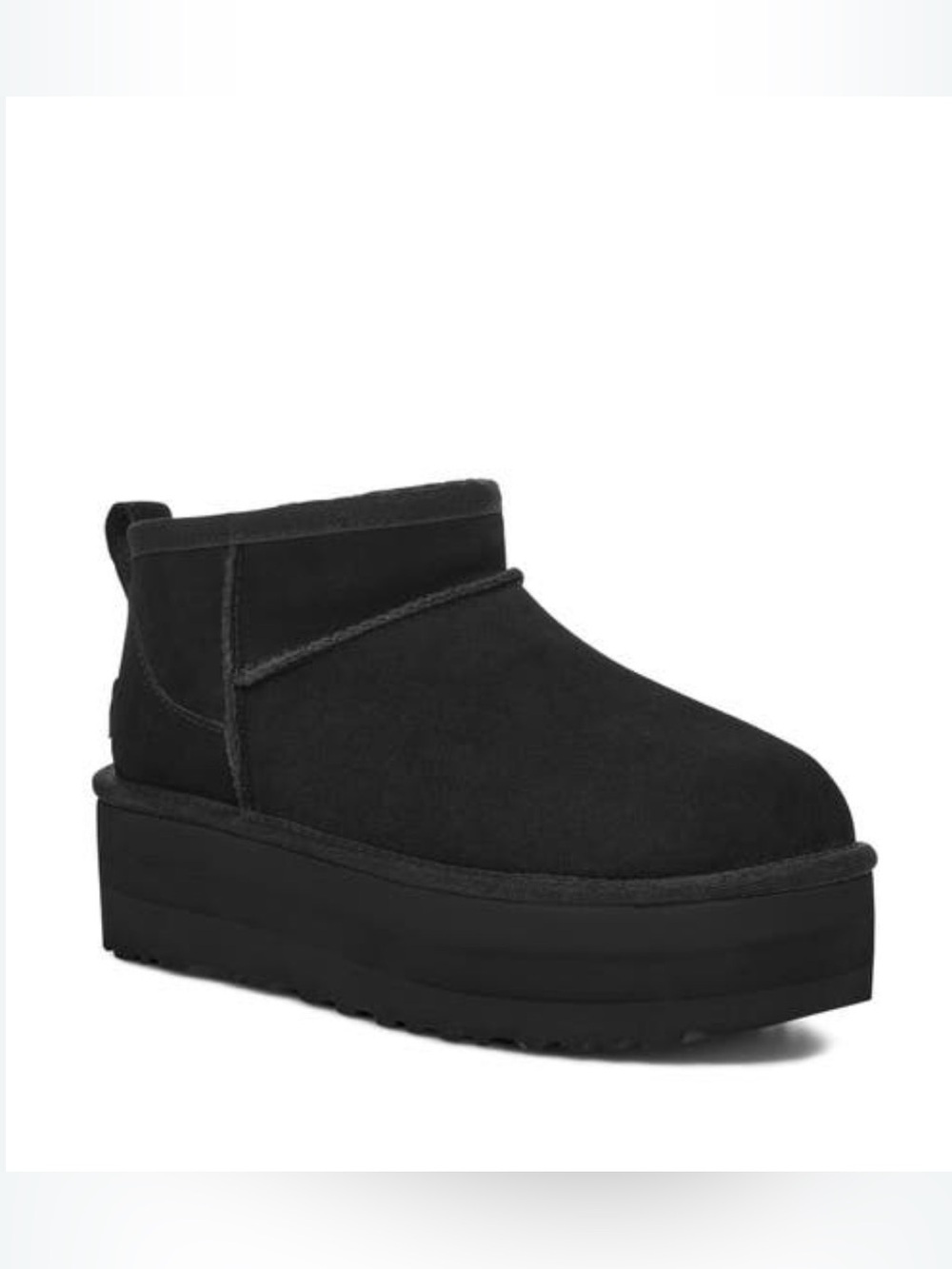 UGG Classic Ultra Mini Platform Boots Black Suede 1135092 UGGplush Women's 8